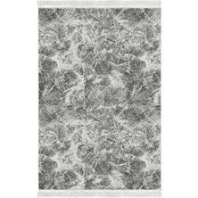 Exclusive Gümüş Saçaklı Dijital Halı Safiye Gri̇