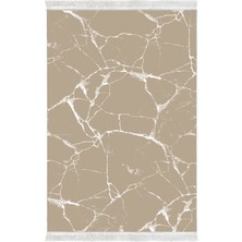 Exclusive Gümüş Saçaklı Dijital Halı Hulya Vizon