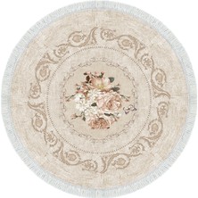 Exclusive Toprak Saçaklı Dijital Halı Nazli Kahve