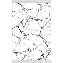 Exclusive Toprak Saçaklı Dijital Halı Hulya Beyaz