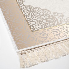 Exclusive Saray Saçaklı Dijital Halı Senay Krem