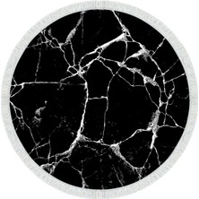 Exclusive Toprak Saçaklı Dijital Halı Hulya Si̇yah