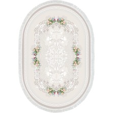 Exclusive Saray Saçaklı Dijital Halı Nida Krem