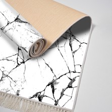 Exclusive Saray Saçaklı Dijital Halı Hulya Beyaz