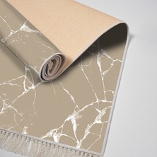 Exclusive Saray Saçaklı Dijital Halı Hulya Vizon