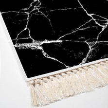 Exclusive Saray Saçaklı Dijital Halı Hulya Si̇yah