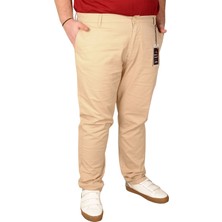 ModeXL Büyük Beden Erkek Pantolon Keten 20850 Bej