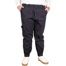 ModeXL Büyük Beden Erkek Keten Kargo Jogger 21910 Lacivert