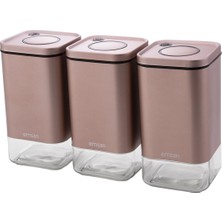Emsan Plaza 3lü Orta Kavanoz Seti-Golden Pink