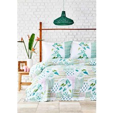 Karaca Home Camelia Yeşil Pamuk Tek Kişilik Pike Takımı