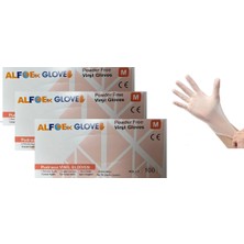 Alfoex Pudrasız Vinil Eldiven 3 x 100 Lü Paket M