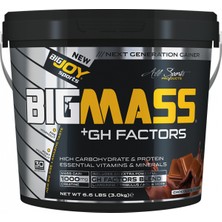 Bigjoy Sports Bigmass Mass Gainer Gh factors Karbonhidrat Protein Çikolata Aroma 3000g