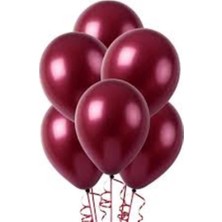 Hbk Bordo Metalik Balon 10 Adet