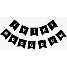 My Paper Craft Iyi Ki Doğdun Yazısı Siyah Üzerine Gümüş