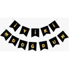 My Paper Craft Iyi Ki Doğdun Yazısı Siyah Üzerine Gold