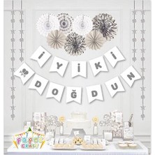 My Paper Craft Iyi Ki Doğdun Yazısı Beyaz Üzerine Gümüş
