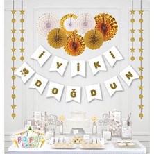 My Paper Craft Iyi Ki Doğdun Yazısı Beyaz Üzerine Gold