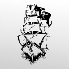 Technopa Folyo Sticker Korsan Gemisi 101 40 cm Uzunluk Dekoratif Sticker