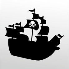 Technopa Folyo Sticker Korsan Gemisi 90  cm Uzunluk Dekoratif Sticker
