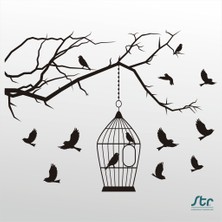 Technopa Folyo Sticker Kuş Kafesi 160 cm Uzunluk Dekoratif Sticker