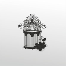 Technopa Folyo Sticker Kuş Kafesi 112 160 cm Uzunluk Dekoratif Sticker