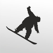 Technopa Folyo Sticker Kayakçı 102 30 cm Uzunluk Dekoratif Sticker