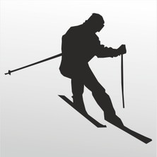 Technopa Folyo Sticker Kayakçı 106 50 cm Uzunluk Dekoratif Sticker