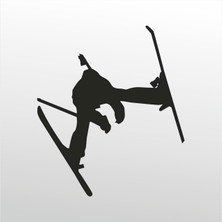 Technopa Folyo Sticker Kayakçı 101 80 cm Uzunluk Dekoratif Sticker