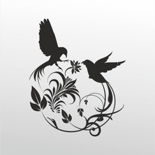 Technopa Folyo Sticker Kuş Deseni 102 20 cm Uzunluk Dekoratif Sticker