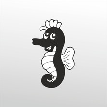 Technopa Folyo Sticker  Deniz Atı 70 cm Uzunluk Dekoratif Sticker
