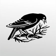 Technopa Folyo Sticker Daldaki Kuş 40 cm Uzunluk Dekoratif Sticker