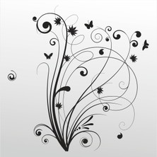 Technopa Folyo Sticker Çiçek Desen 101 90  cm Uzunluk Dekoratif Sticker