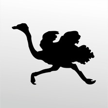 Technopa Folyo Sticker Deve Kuşu 160 cm Uzunluk Dekoratif Sticker