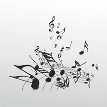 Technopa Folyo Sticker Müzik Notaları 102 40 cm Uzunluk Dekoratif Sticker