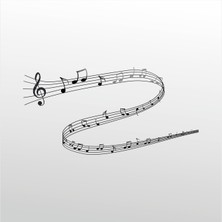 Technopa Folyo Sticker Müzik Notaları 20 cm Uzunluk Dekoratif Sticker