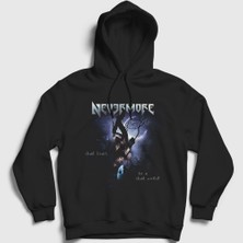 Presmono Unisex Siyah Dead Nevermore Kapüşonlu Sweatshirt