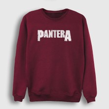 Presmono Unisex Bordo Logo Pantera Sweatshirt