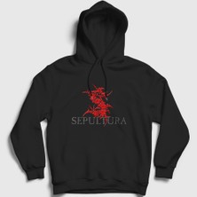 Presmono Unisex Siyah Logo V3 Sepultura Kapüşonlu Sweatshirt