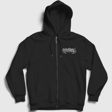 Presmono Unisex Siyah Sepultura Fermuarlı Kapüşonlu Sweatshirt