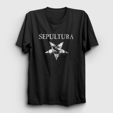 Presmono Unisex Siyah Logo V2 Sepultura T-Shirt