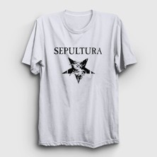Presmono Unisex Beyaz Logo V2 Sepultura T-Shirt