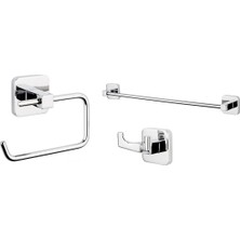 Arçe Tema Kare Üçlü Set Havluluk  Askılık Tuvalet Kağıtlığı