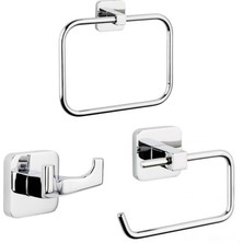 Arçe Tema Kare 3 Lü Set Yuvarlak Havluluk Bornoz Askılık Kağıtlık