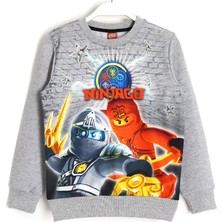 Ninjago LEGO Ninjago 3D Dijital Baskı Çocuk Sweatshirt 5 - 13 Yaş Gri 001-0001687