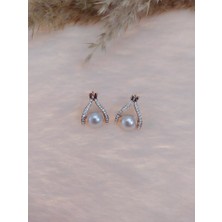Hdmarketim Swarovski Taşlı Incili Doğa Temalı Küpe