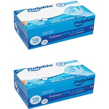 Dolphin Mavi Nitril Eldiven Pudrasız (XL) 100lü Paket 2 Adet