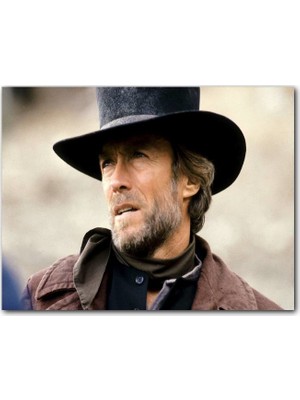 Cakatablo  Ahşap Tablo Clint Eastwood Soluk Yüzlü Adam