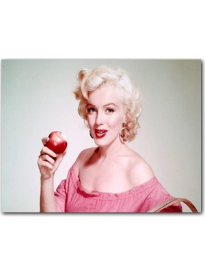 Cakatablo  Ahşap Tablo Marilyn Monroe Isırılmış Elma