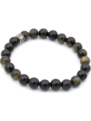 MURTY99 Doğal Rainbow Obsidyen Bileklik 001