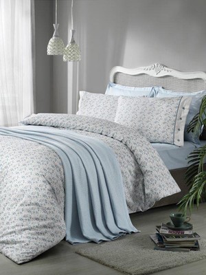 Özdilek Pikeli Nevresim Takımı Çift Kişilik Mavi